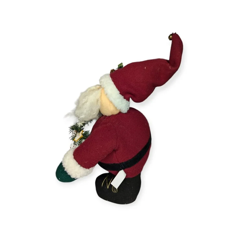 Good Health Ind Free Standing Plush Santa Claus w/ Festive Evergreen Garland
